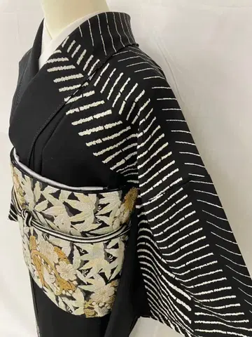 새상품급 순수 실크 이중 기모노  모노톤 호몬기 단품