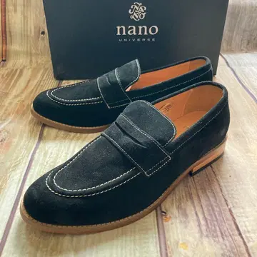 나노 유니버스 스웨이드 로퍼 블랙 이탈리아 가죽 25.5cm
