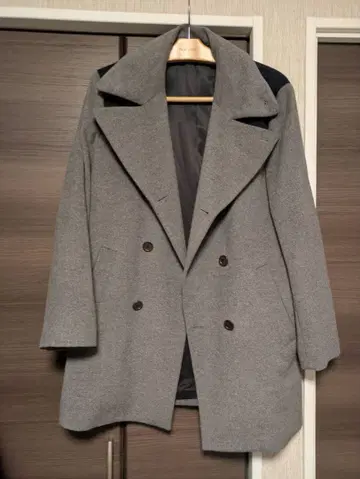 Paul Smith 그레이 더블 브레스트 피 코트