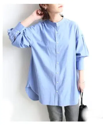 SLOBE IENA 볼륨 슬리브 밴드 카라 블라우스