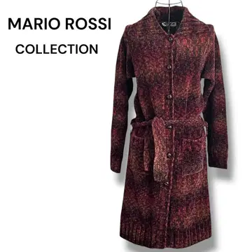 마리오 로시 롱 가디건 니트 브라운 적갈색 S M