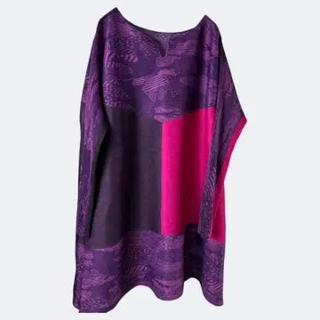 T-PLEATS COLLECTION 플리츠 튜닉 L 화려한 빨간색 보라색