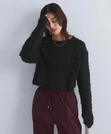 green label relaxing 튤 x 리본 니트 풀오버