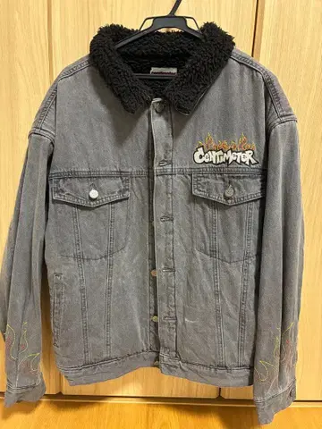 센티미터 플리스 옷깃 데님 자켓