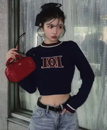 Darich 레트로 DD 로고 니트탑