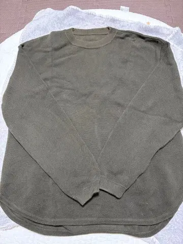 크렙스큐어 코튼 니트 올리브 그린 니트 L