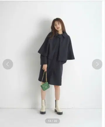 Rirandure 3WAY 케이프 코트 네이비