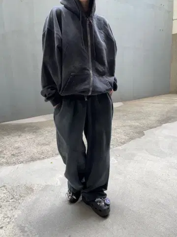 피그먼트 워싱 후드 집업 & 팬츠 세트!