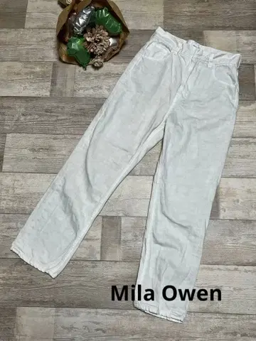 미라 오웬 화이트 데님 하이웨스트 S