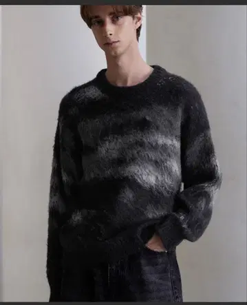 CLEL 알파카 블렌드 샤기 니트