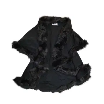 RISKY 퍼 케이프 판초