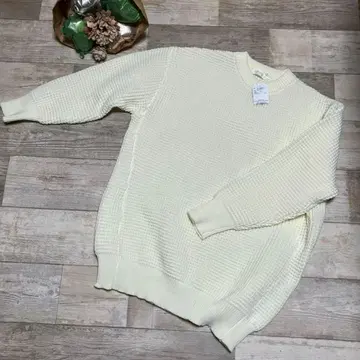 [택 포함 새상품] 크림색 와플 편직 니트 긴팔 빅사이즈 가벼운 F