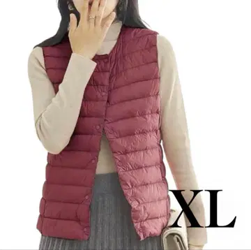 울트라 라이트 이너 다운 베스트 노카라 XL 경량 따뜻한