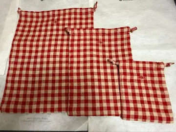 론 헤르만 RHC 깅엄 체크 복조리 빨간색 3개 세트 새상품급