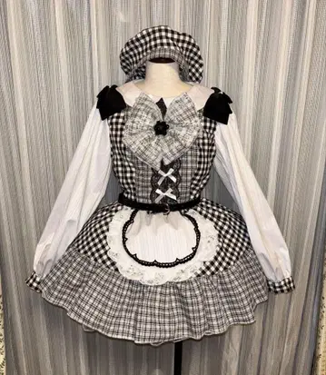 핸드메이드 아이돌 의상 화이트 블랙 체크 4