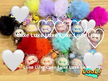 퍼플 해외 Labubu 토끼 오일 라메 키링