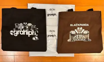 그라니프 콜라보 블랙 팬더 토트백 블랙, 브라운, 2종 세트 이온
