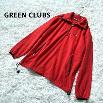 [그린 클럽] 맨투맨 하프 지퍼 빨간색 자수 일본제 스포츠