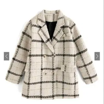 GRL 체크 무늬 라메 트위드 테일러드 자켓