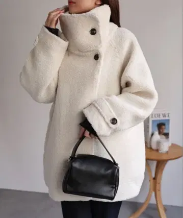 sakishimatokyo 코트 아우터 보아 스탠드 카라 여성용