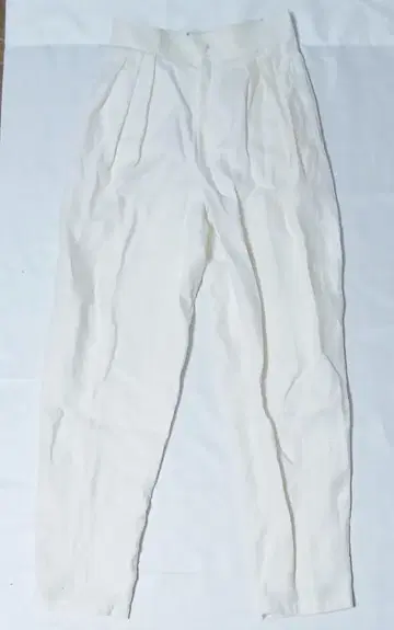 빈티지 80's 티에리 뮤글레 화이트 린넨 턱 팬츠