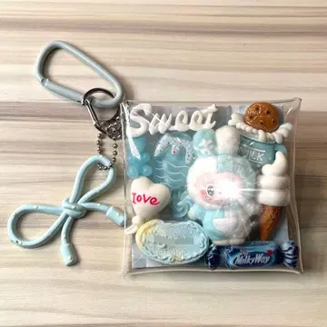 가챠 파우치 화이트 블루 몬스터 스위츠