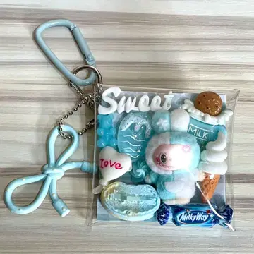 가챠 파우치 화이트 블루 몬스터 스위츠