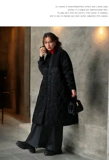 안티카 퀼팅 도킹 코트 블랙