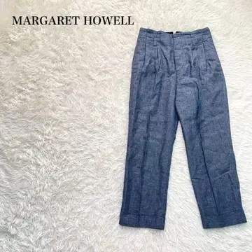 마가렛호웰 하이웨스트 린넨 센터 프레스 턱 팬츠