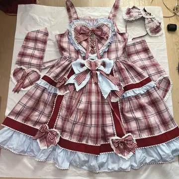 오늘까지 가격 인하 한정판 판매 체크 무늬 JSK 머리띠