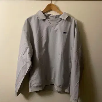 UMBRO 나일론 자켓 V넥 로고 자수 라이트 그레이