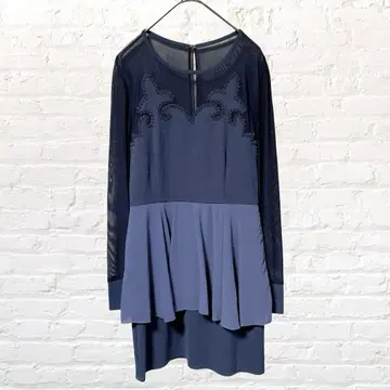 12200 라그나문 시스루 드레스 네이비 파티 드레스 구제 의류