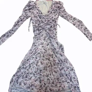 SNIDEL 플라워 프린트 롱 슬리브 원피스