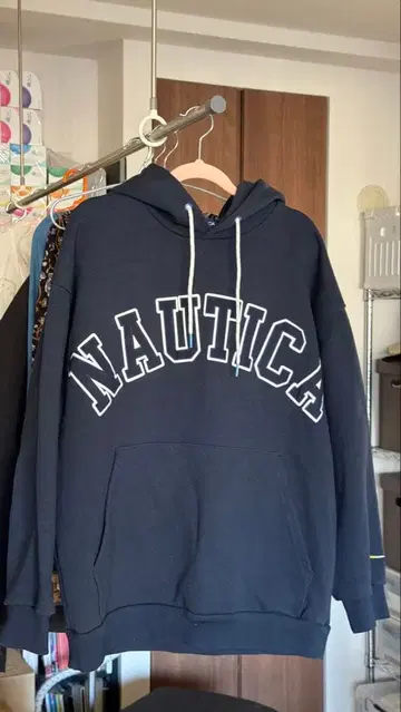 NAUTICA 네이비 후드 부착 후드티