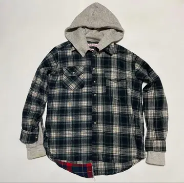 m2453 긴팔 체크 셔츠 후드티 FREE