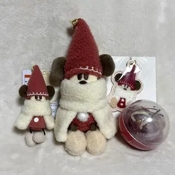 릴린린 빨간색 4개 봉제 인형 참 바 키체인 캡슐 토이