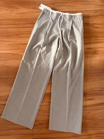 택 포함 새상품 ZARA 그레이 더블 허리 밴딩 팬츠