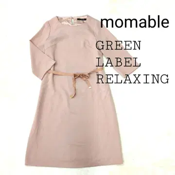 그린 라벨 릴랙싱 원피스 핑크 베이지 리본 장식 포멀