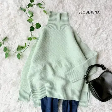 SLOBE IENA 니트 터틀넥 울 혼방 스웨터 원피스 코트