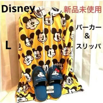 미사용 새상품 Disney 미키마우스 후드티 & 슬리퍼 L