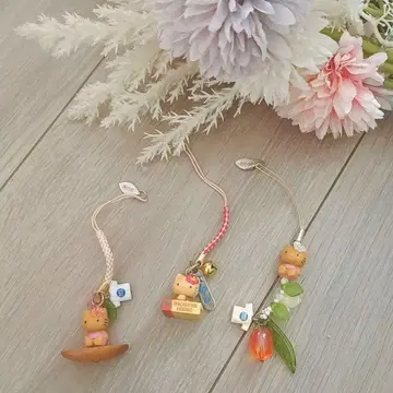 지역 한정 하와이 괌 헬로키티 스트랩 3개 세트