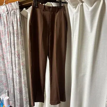 moussy 브라운 슬랙스 타입 팬츠