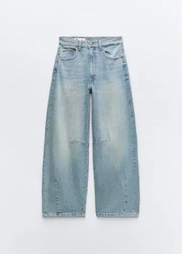 ZARA TRF BAGGY BALLOON 미드 라이즈 데님 팬츠