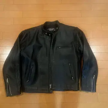 블랙 가죽 싱글 라이더 자켓