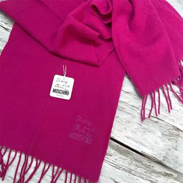 택 포함 새상품 모스키노 치프&시크 머플러 캐시미어 100% 마젠타