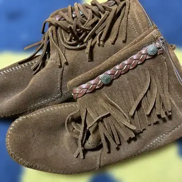 MINNETONKA 프린지 가죽 부츠 L 사이즈
