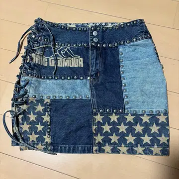 패치워크 타이트 스커트