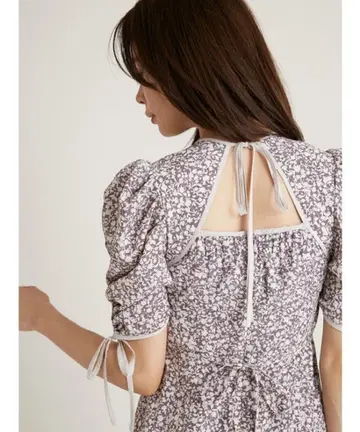 SNIDEL 바리에 프린트 코르셋 원피스 lilac