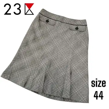 23구 스커트 44 하운드투스 체크 올 패턴 빅 울 혼방 일본제