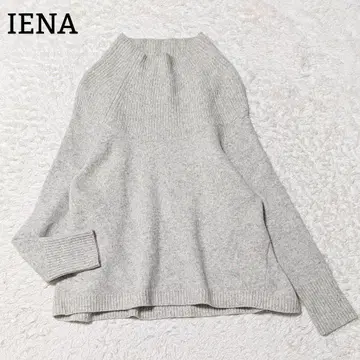 고품질 IENA 캐시미어 혼방 하이넥 풀오버 니트 루즈핏 F 그레이